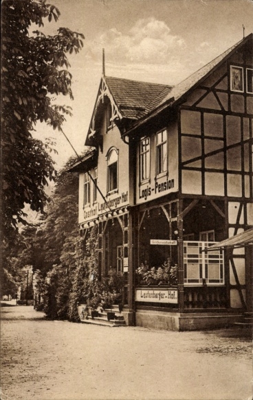 Ak Leutenberg in Thüringen, Cathal Loverger Logis-Pension, Fachwerkhaus, Bäume
