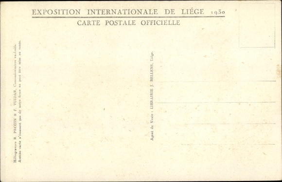PC Liege Wallonia Liège, World Exhibition 1930, La Section Francaise