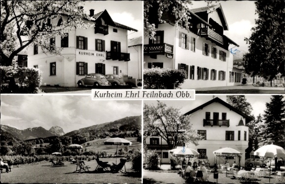 Postcard Bad Feilnbach in Upper Bavaria, Kurheim Ehrl, exterior view, garden