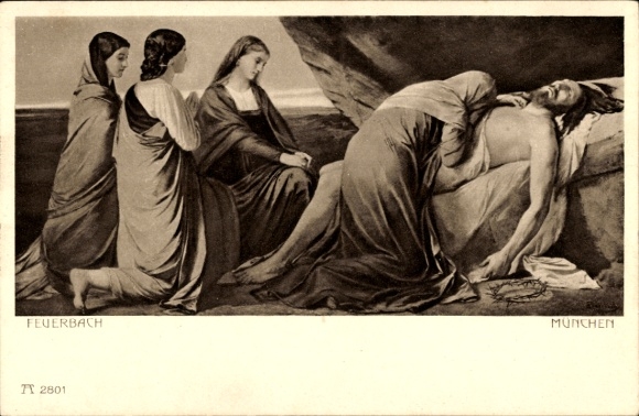 Artist Postcard Feuerbach, A., Pieta, Death of Jesus