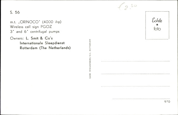 Ak sleepboot MT Orinoco, L. Smit & Co., International Sleepdienst