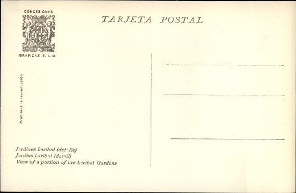 Postcard Barcelona Katalonien Spanien, Exposicion International 1929, Jardines Laribal