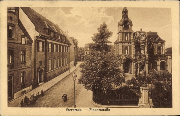 Postcard Sterkrade Oberhausen in the Ruhr area, Finanzstrasse