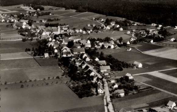 Postcard Boos in Swabia, aerial photograph