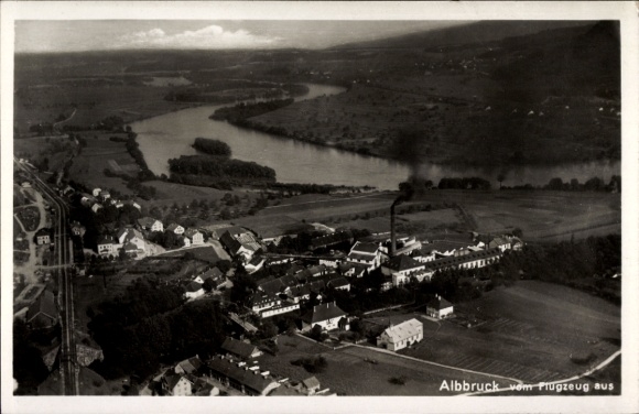 Postcard Albbruck in the Black Forest, aerial photograph