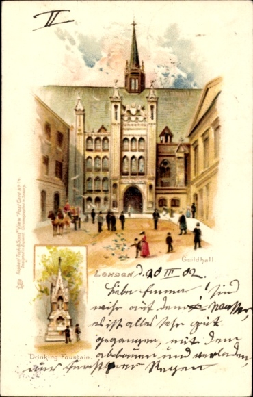 Chromo-Litho London City England, Drinking Fountain