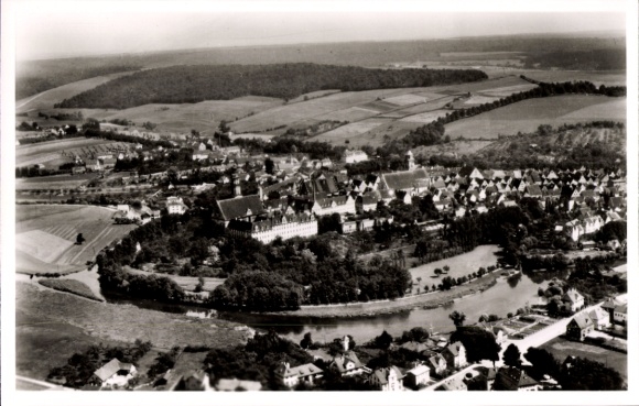 Postcard Donauwörth in Swabia Bavaria, aerial photograph