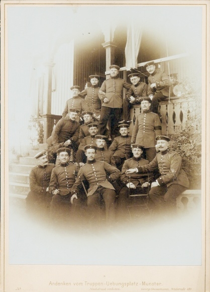 Foto Munster an der Örtze, Munsterlager, Deutsche Soldaten in Uniformen, Gruppenaufnahme 1898
