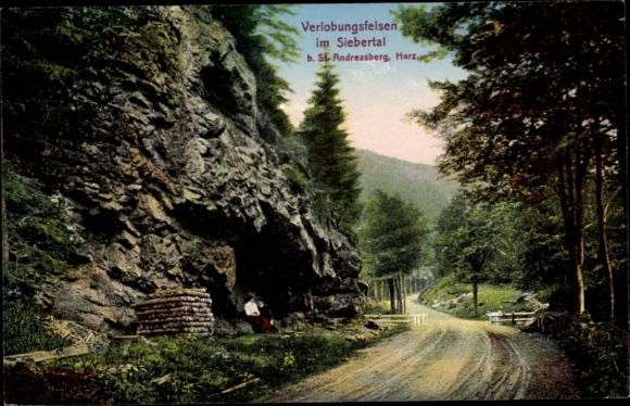 Ak Herzberg am Harz, Siebertal, Engagement Rock
