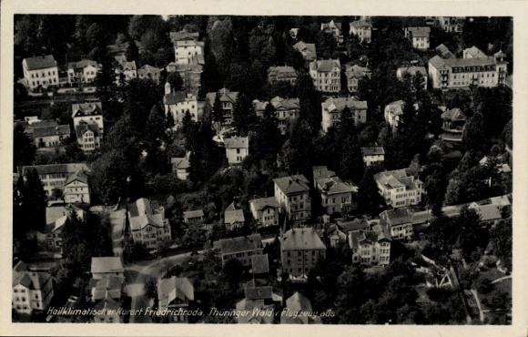 Postcard Friedrichroda in the Thuringian Forest, aerial photograph