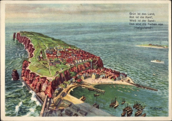 Artist PC Nordseeinsel Helgoland, poem, length 1600 m, width 600 m