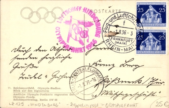 Postcard Olympic Games Berlin 1936, Reichssportfeld, Olympia Stadium