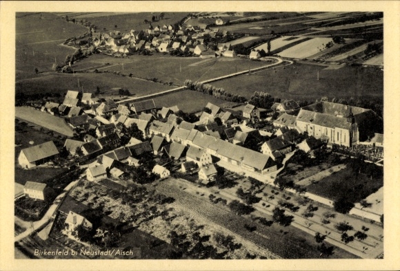 Ak Birkenfeld Neustadt an der Aisch Mittelfranken, Fliegeraufnahme