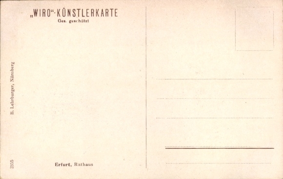 Artist Postcard Erfurt in Thuringia, Town Hall