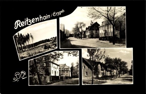 PC Reitzenhain Marienberg in the Ore Mountains, part of the street, view of the forest