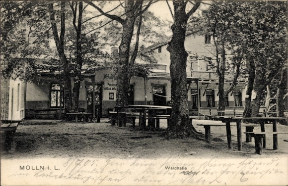 Postcard Mölln in the Duchy of Lauenburg, Gasthaus Waldhalle