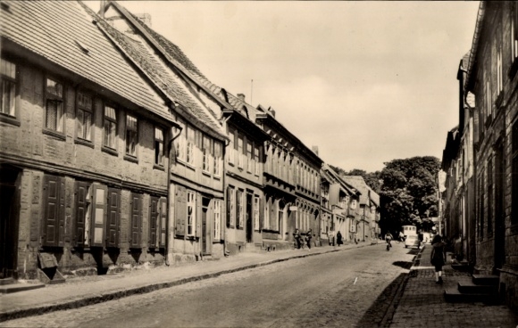 Postcard Plau am See Mecklenburg, Große Burgstraße