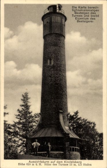 Postcard Kreuztal in Westphalia, observation tower on the Kindelsberg