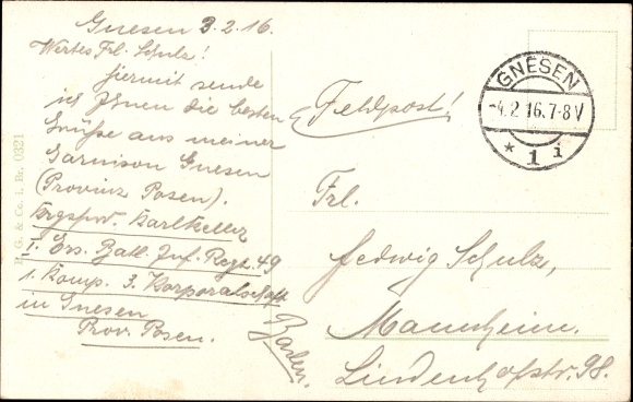Postcard Gniezno Gnesen Posen, Kasernenstrasse with infantry barracks