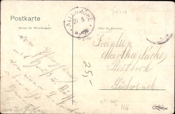 Ak Hamburg Bergedorf Allermöhe, herberg Adolph Oelrich, kerk