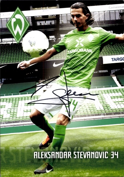 Autogrammkarte Fußballer Aleksandar Stevanovic, Werder Bremen, Autogramm