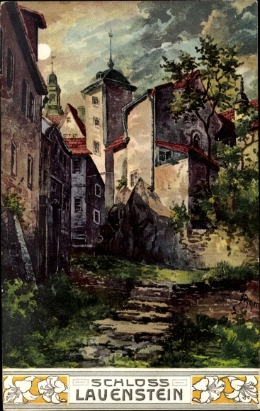 Artist Postcard Böhmer, Lauenstein in Müglitztal Altenberg, view of the castle