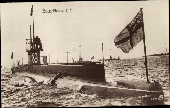 Ak Sous Marin E9, 89, Britisches U Boot, Unterseeboot, HMS, Royal Navy