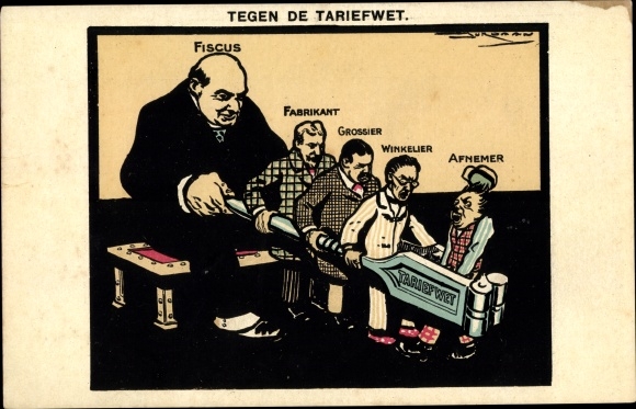 Postcard Netherlands, Against the Customs Tariff Act, tax authorities, manufacturers, wholesalers, retailers