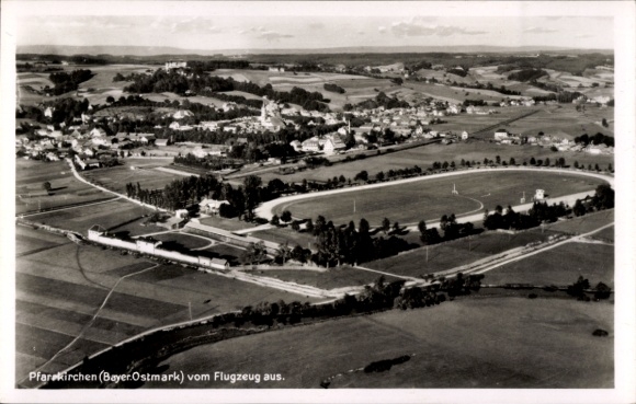 Postcard Pfarrkirchen in Lower Bavaria, from the plane.