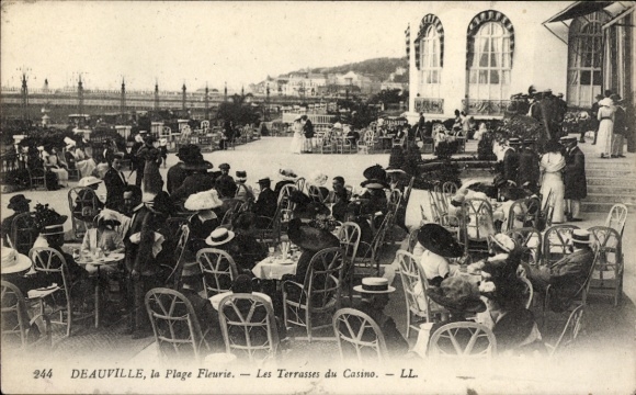 Ak Deauville La Plage Fleurie Calvados, Terrasses du Casino