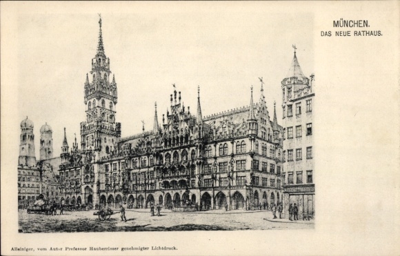 Postcard Munich, New Town Hall