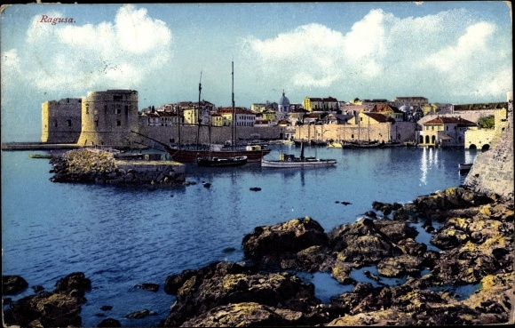 Postcard Ragusa Dubrovnik Croatia, City View, Photochromic Purger 10162