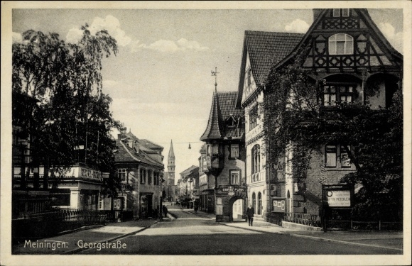 Ansichtkaart Meiningen in Thüringen, Georgstrasse