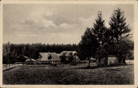 Postcard Bretnig Hauswalde Großröhrsdorf in Saxony, forester's house Luchsenburg, idyllic landscape, B...