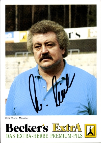 Autograph card masseur Wili Wiehn, FC 08 Homburg, autograph