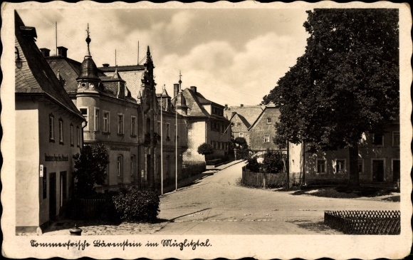 Postcard Bärenstein Altenberg in the Ore Mountains, city administration, commercial building