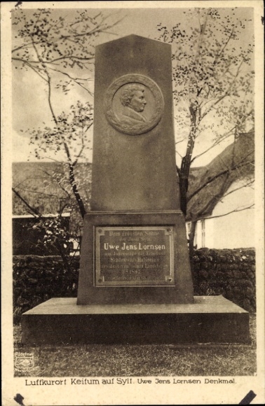 Ak Keitum op Sylt, Uwe Jens Lornsen-monument