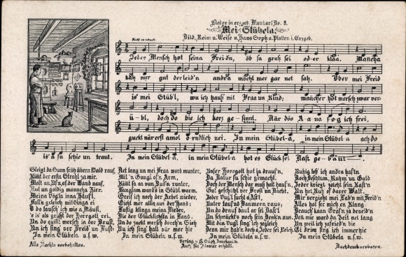 Song Postcard Mei Stübela, Ore Mountain dialect
