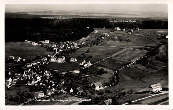 Postcard Hallwangen Dornstetten in the Black Forest Württemberg, aerial photograph