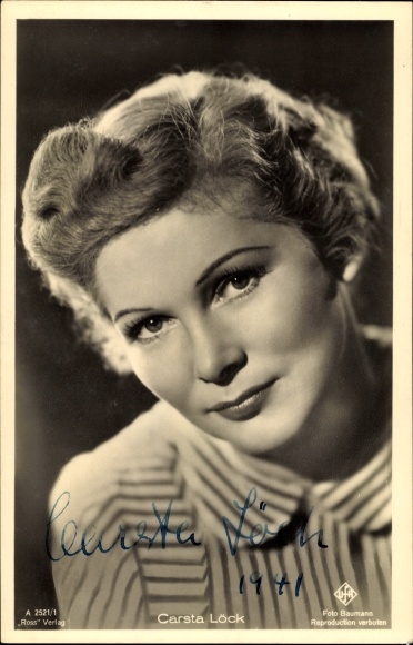 Postcard actress Carsta Löck, portrait, Ufa Film