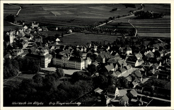 Postcard Bad Wurzach in Upper Swabia, aerial photograph