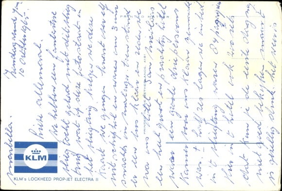Ak Nederlands passagiersvliegtuig, KLM, Lockheed Prop Jet Electra II