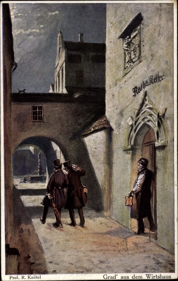 Artist PC Knötel, Richard, degrees from the tavern