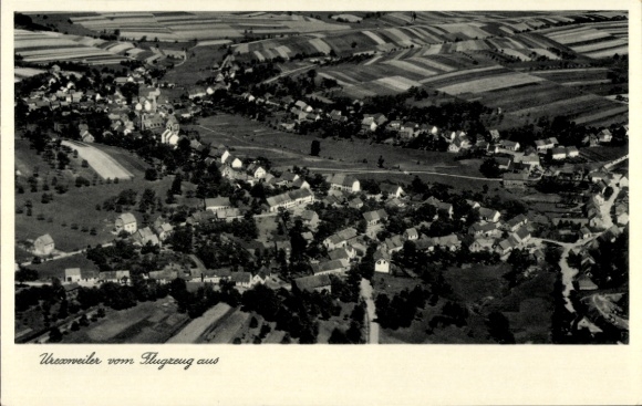 Postcard Urweiler St. Wendel in Saarland, aerial photograph