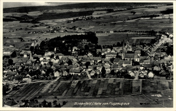 Postcard Birkenfeld an der Nahe, aerial photograph