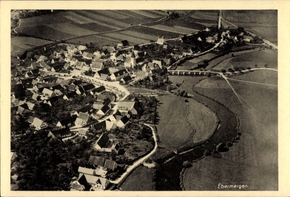 Postcard Ebermergen Harburg an der Wörnitz Swabia, aerial photograph