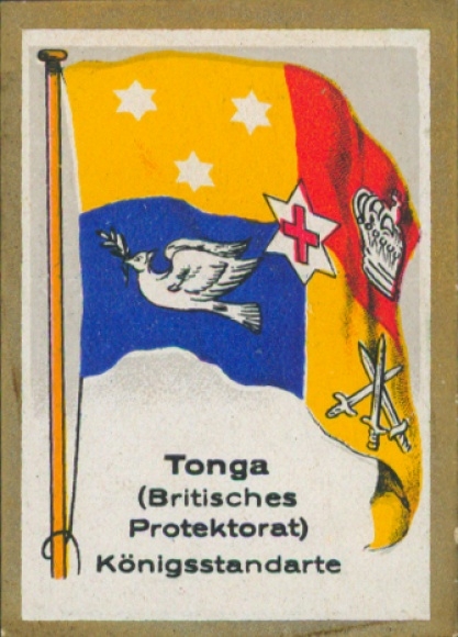 Sammelbild Bulgaria Fahnenbilder Nr. 399, Tonga, Britisches Protektorat, Königsstandarte