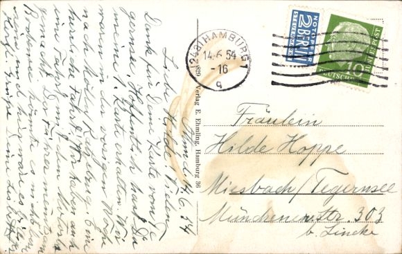 Postcard Hamburg Altona Othmarschen, Kirchenweg, Hirtenweg, Teich