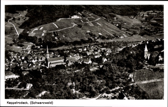 Postcard Kappelrodeck in the Black Forest, aerial photograph
