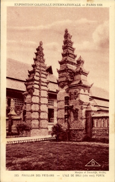 PC Paris France, Exposition Coloniale Internationale 1931, Pavilion of the Lower Country, Ile de Bali